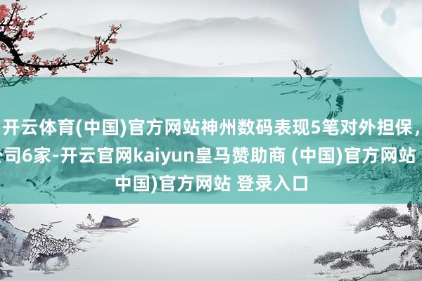开云体育(中国)官方网站神州数码表现5笔对外担保，被担保公司6家-开云官网kaiyun皇马赞助商 (中国)官方网站 登录入口