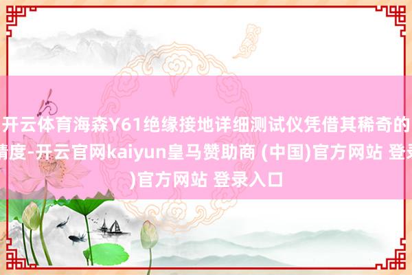 开云体育海森Y61绝缘接地详细测试仪凭借其稀奇的测量精度-开云官网kaiyun皇马赞助商 (中国)官方网站 登录入口