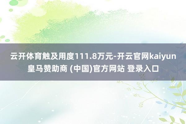 云开体育触及用度111.8万元-开云官网kaiyun皇马赞助商 (中国)官方网站 登录入口