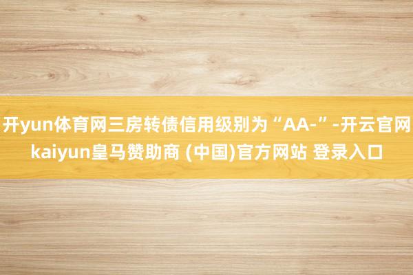 开yun体育网三房转债信用级别为“AA-”-开云官网kaiyun皇马赞助商 (中国)官方网站 登录入口