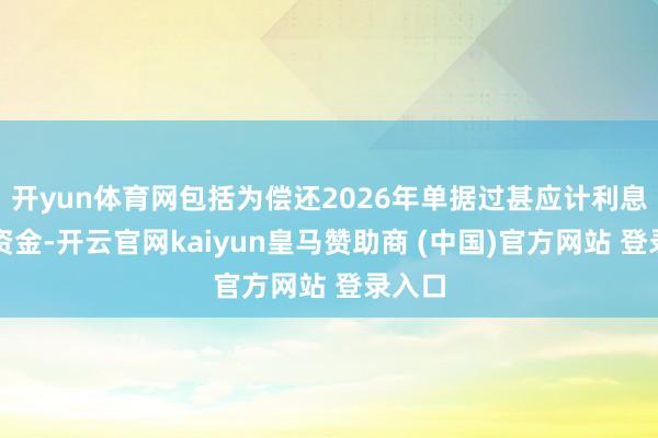 开yun体育网包括为偿还2026年单据过甚应计利息提供资金-开云官网kaiyun皇马赞助商 (中国)官方网站 登录入口