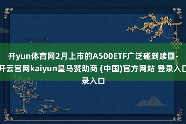 开yun体育网2月上市的A500ETF广泛碰到赎回-开云官网kaiyun皇马赞助商 (中国)官方网站 登录入口