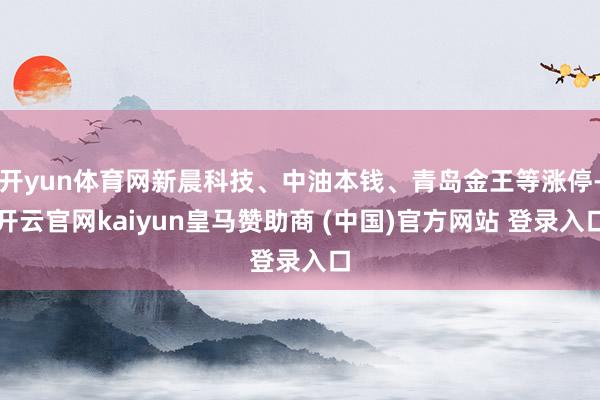 开yun体育网新晨科技、中油本钱、青岛金王等涨停-开云官网kaiyun皇马赞助商 (中国)官方网站 登录入口