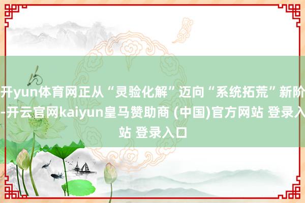 开yun体育网正从“灵验化解”迈向“系统拓荒”新阶段-开云官网kaiyun皇马赞助商 (中国)官方网站 登录入口