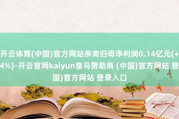 开云体育(中国)官方网站杀青归母净利润0.14亿元(+296.54%)-开云官网kaiyun皇马赞助商 (中国)官方网站 登录入口