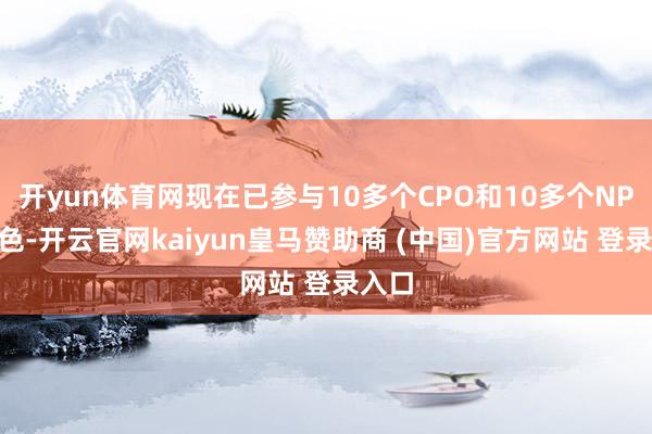 开yun体育网现在已参与10多个CPO和10多个NPO神色-开云官网kaiyun皇马赞助商 (中国)官方网站 登录入口