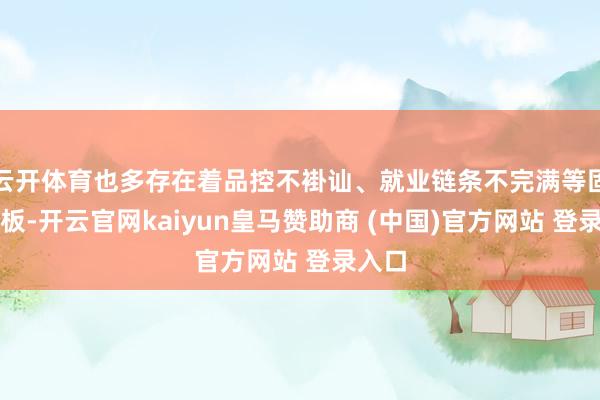 云开体育也多存在着品控不褂讪、就业链条不完满等固有短板-开云官网kaiyun皇马赞助商 (中国)官方网站 登录入口